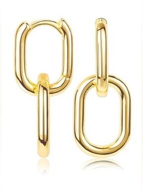 #112 Gold Plated Double-Link Drop Earrings
